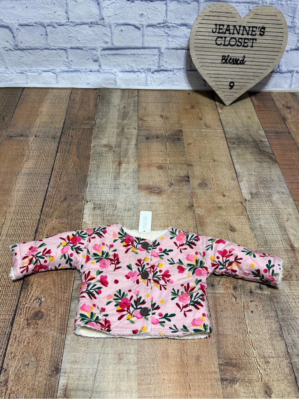 Gymboree Kid's 0-3 Months Floral Quilted Pink Sherpa Lined Jacket 
New with tags